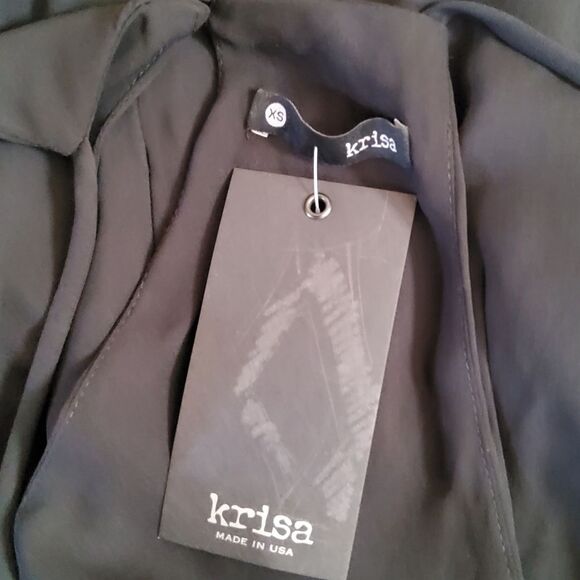 KRISA Faux Wrap Cutout Mini Halter Dress XS Black - Picture 5 of 8